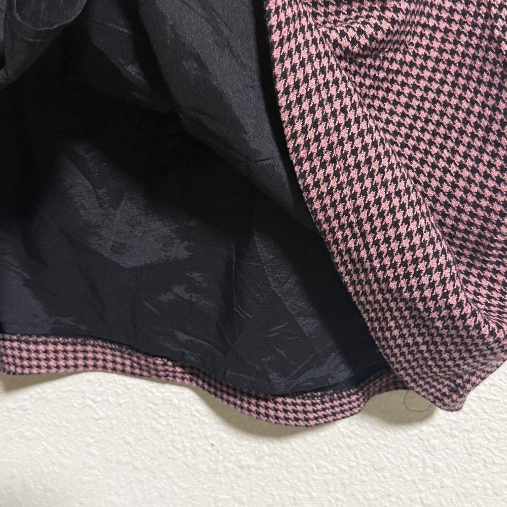 Pink Black Houndstooth Mini Skirt Pockets size Large‎ Forever 21 - Picture 8 of 10
